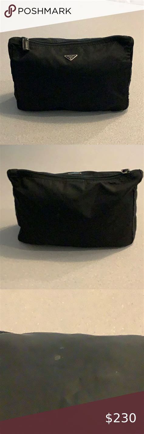 RARE Authentic PRADA Black Nylon Tissue Holder Pouch Case